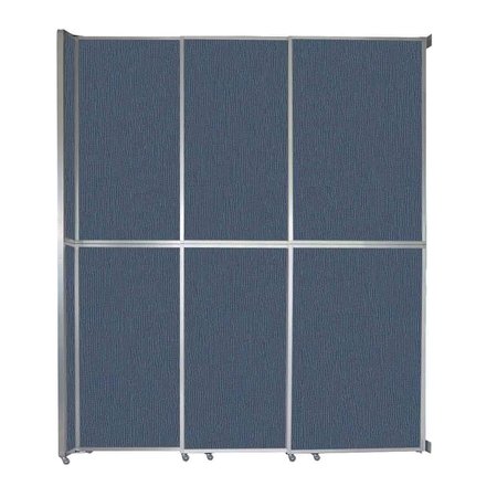 VERSARE Operable Wall Sliding Room Divider 9'9" x 12'3" Ocean Fabric 1072315-2